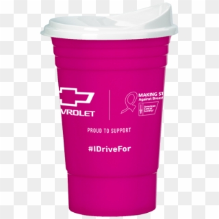 Pink Breast Cancer Awareness Hard Solo Cup W/ Lid - Chevrolet Clipart