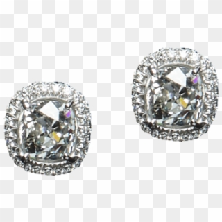 Diamond Earrings With Pavé Border - Earrings Clipart