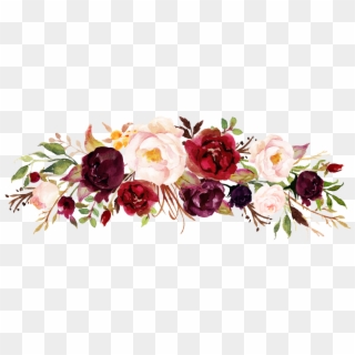 Peony Clipart Swag - Marsala Watercolor Flowers Png Transparent Png