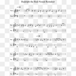 Rudolph The Red Nosed Reindeer Simple Bassline Score - 十 架 犧牲 的 愛 琴 譜 Clipart