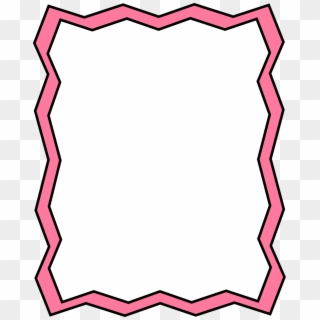Full Page Pink Zig Zag Frame - Transparent Pink Page Border Clipart