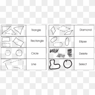 Geometric Shapes And Commands Recognised - Drawing Clipart