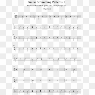 Quarter-note Strumming Patterns - Guitar Strumming Patterns Pdf Clipart