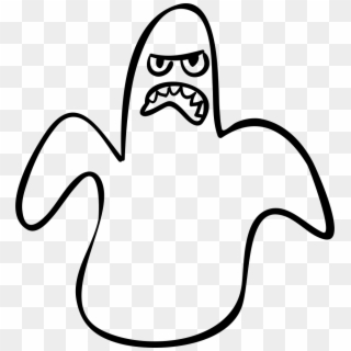 Halloween Ghost Outline Scary Shape Comments - Scary Shapes Clipart