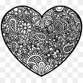 Free Png Download Abstract Heart Coloring Pages Png - Detailed Heart Coloring Pages Clipart