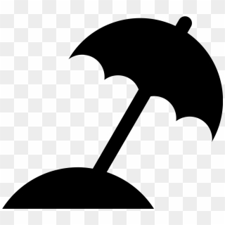 Simpleicons Places Beach Umbrella Black Silhouette - Beach Umbrella Silhouette Png Clipart