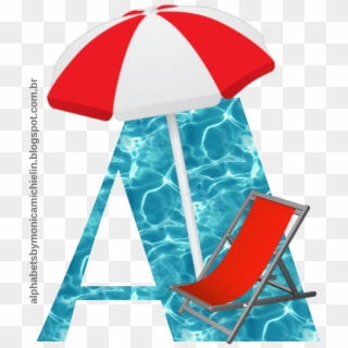 Piscina Com Cadeira E Guarda-sol Alfabeto Png, Swimming - Illustration Clipart