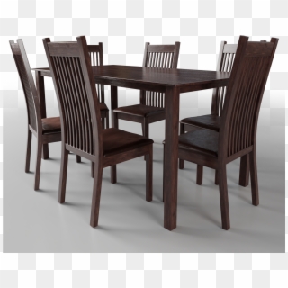 Dark Wood Dining Table And Chairs Imeshh - Chair Clipart