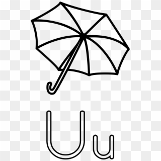 Umbrella Black And White Clipart 1 - U Is For Umbrella Worksheet - Png Download