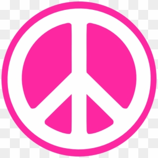 Peace Sign Silhouette - Peace Sign Pink Clipart