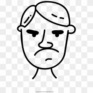 Angry Man Coloring Page - Line Art Clipart