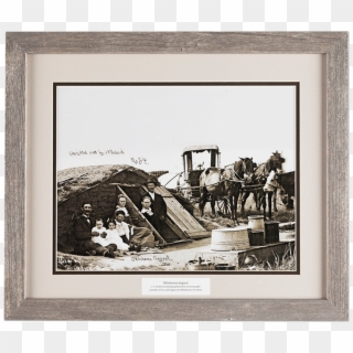 A Family Next To Their Dugout House In Oklahoma Territory - Picture Frame Clipart
