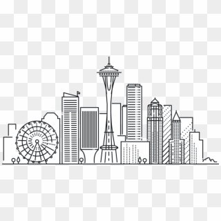 Charlotte, Nc And Surrounding Areas - Seattle Skyline Line Art Clipart