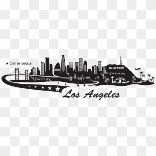 3500 X 1047 18 - Los Angeles Skyline Black Clipart