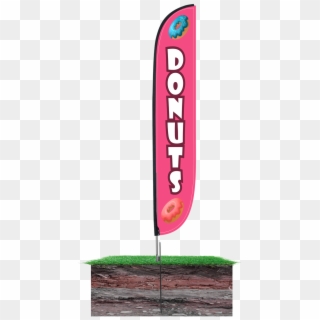 12ft Feather Flag Donuts Pink In Ground - Banner Clipart