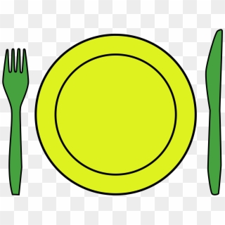 Dinner Plate Clipart Transparent - Clipart Plate And Cutlery - Png Download