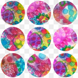 Funky Flower Circle Embellishments - Leo Sign Watercolor Tattoo Clipart