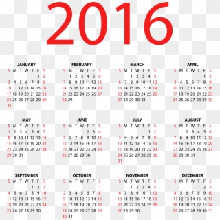 Transparent Calendar For 2016 Png Clipart Image - Calendario Vector 2018 Free