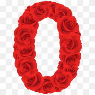 Number Zero Clip Art - Red Roses Number 0 - Png Download