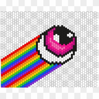 Rainbow Dank Eyeball Bead Pattern - Penguin Clipart