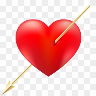 Red Heart With Arrow Png Clipart - Heart Png For Picsart Transparent Png