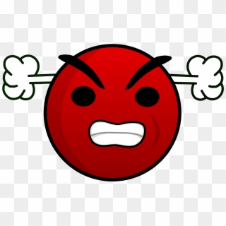 Mad Emoji Transparent - Red Angry Face Emoticon Clipart