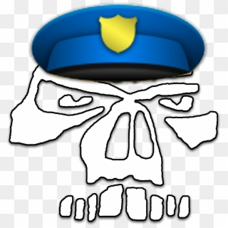 Blue Line Skull, Police Clipart