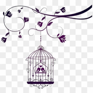 Birds Aves Pájaros Pajaros Rama Branch Jaula Cage Amor - Jaulas De Pajaritos Png Clipart