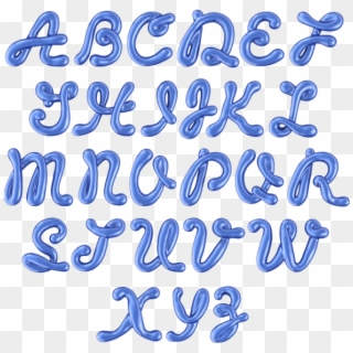 Cool Alphabet Out Of The Blue - Calligraphy Clipart