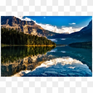 Medium Image - Lake And Mountain Landscapes Clipart