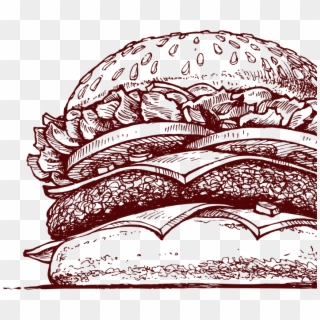 Hamburger-sombra - Best Hamburger Drawing Clipart