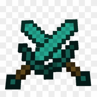 Minecraft Diamond Sword Crossed Clipart