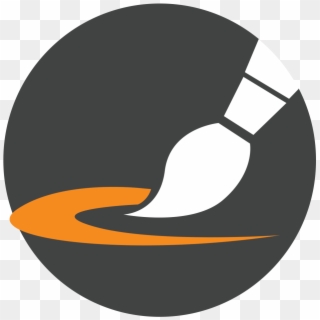 Animated Paintbrush With Orange Paint Representing Clipart