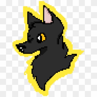 Black Wolf With Gold Eyes - Dog Clipart