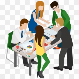Cartoon Business People Having Meeting - Business Meeting Clipart Png Transparent Png