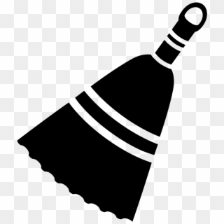 Use A Broom To Clean The Driveway Or Sidewalk - Black And White Broom Icon Clipart