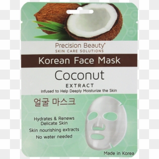 Precision Beauty 5 Pack Korean Facial Mask- Coconut - Korean Coconut Face Mask Clipart
