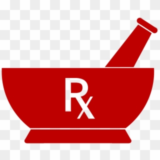 Red Mortar And Pestle Rx - Mortar And Pestle Pharmacy Logo Clipart