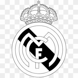 Real Madrid C F Logo Black And White - Real Madrid Black Logo Clipart