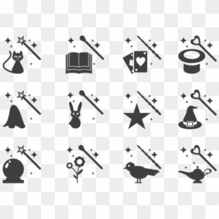 Magic Stick And Elements Icons Vector - Magia Vector Clipart