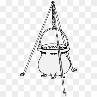 Cauldron Hanging From A Tripod Clipart