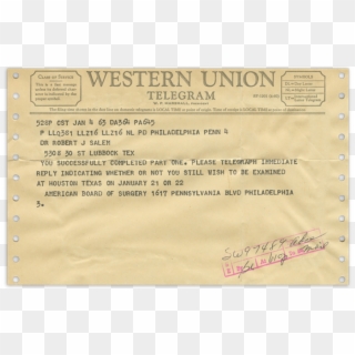 00017 1963 Jan4 Telegram From Debakey - Old Telegram Images Funny Clipart