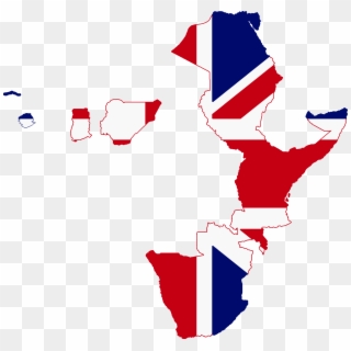 Flag Map Of British Africa - British Empire Flag Map Clipart