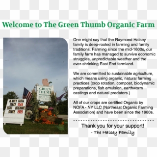 Welcome To The Green Thumb Organic Farm One Might Say - House Clipart