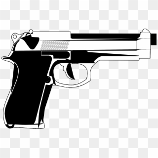 Vector Transparent Shooting Clipart Police Gun - Hand Gun Cartoon - Png Download