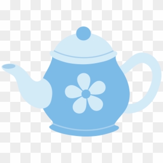 Blue Teapot With Flower - Alice In Wonderland Cartoon Teapot Clipart