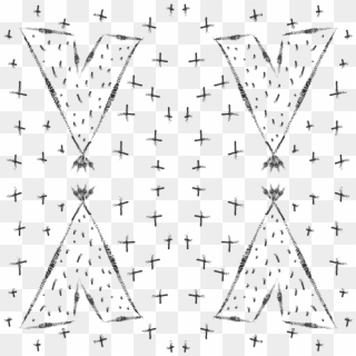 Hand Drawn Tribal Teepees Monochrome Fabric Modfox - Triangle Clipart