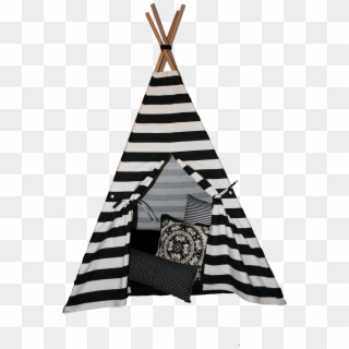 Kids Black And White Striped Teepee - Tent Clipart