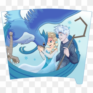 Elsa, Jack Frost, And Articuno - Cartoon Clipart