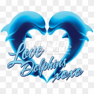 Blue Dolphins Love Xoxo - Dolphin Heart Love Transparent Clipart